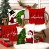 Brightown Red Christmas Pillow Covers 18x18 Set of 4 Christmas Decorations Winter Holiday Decor Throw Cushion Case for Home Couch - 4 of 4