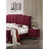 Vynxaria Glam Fully Upholstered Nightstand - Gold-Coated Steel Legs, Center Bar Pull Handle, Flannelette Fabric - 3 of 4