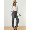 INSPIRE CHIC Women's Plaid Elastic Waist Casual Work Office Long Pants - 3 of 4