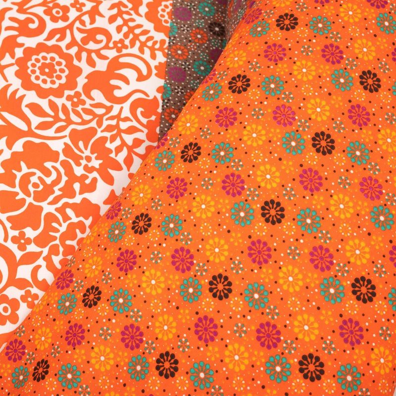 3pc Royal Empire Cotton Duvet Cover Set Tangerine - Lush Décor, 5 of 10