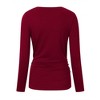 Maternity Shirt Side Button and Ruched Maternity Tunic Tops - 4 of 4