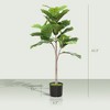 PAGED Artificial Fiddle Leaf Fig Tree, Artificial Tree Faux Plants Indoor with Natural Wood Trunk, Home and Office Decoration - 2 of 4