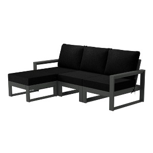 WestinTrends Montara 4-Piece Outdoor HDPE All-Weather Modern Deep Seating Patio Sofa Sectional Set with Waterproof Cushions - 1 of 4