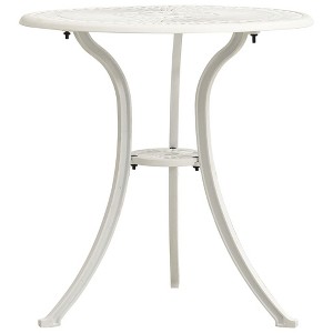 vidaXL Patio Table White 24.4"x24.4"x25.6" Cast Aluminum - 1 of 4