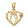Black Bow Jewelry 14k Two Tone Gold Grace Collection 15mm Heart Initial O Pendant - 3 of 4