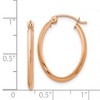 Black Bow Jewelry 2mm x 24mm Polished 14k Rose Gold Knife Edge Oval Hoop Earrings - 4 of 4