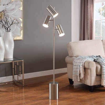 63" LED Adjustable Floor Lamp Brushed Steel - StyleCraft: Modern Home Decor, UL Listed, Metal Shade