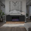 64" Fireplace TV Stand with Doors, Shelves, Electric Fireplace, Black and Whiskey Finish for Living Room and Bedroom - 3 of 4