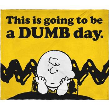 Peanuts Charlie Brown This Is Going To Be A Dumb Day Throw Blanket Wall Scroll Yellow