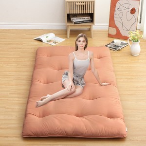 Futon Mattress Japanese Floor Mattress, Tatami Mat Foldable Floor Bed,Roll Up Mattress Camping Sleeping Pad for Dorm RV Travel, Adults Kids - 1 of 4