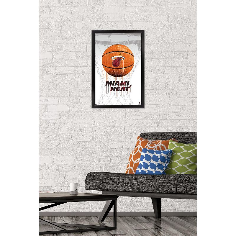 Trends International NBA Miami Heat - Drip Basketball 21 Framed Wall Poster Prints, 2 of 7
