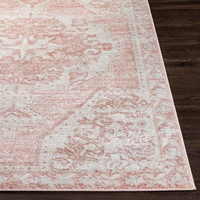 Bakkerom 5'2" x 7' Cream and Blush Synthetic Fur Area Rug