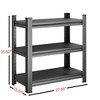 31.5 Inch H 3-Tier Black Adjustable Metal Storage Shelf for Garage Shed Supermarket Living Room Multi-Purpose Storage Shelf - 2 of 4