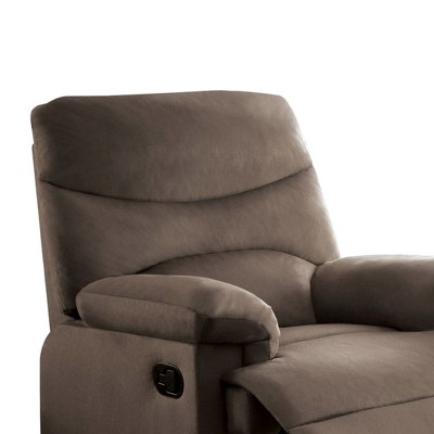 Arcadia Light Brown Microfiber Massage Recliner with Wood Frame