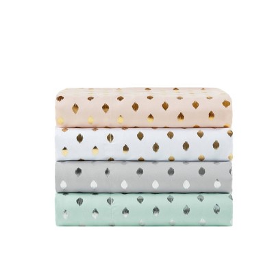 Twin Silver Metallic Dot Microfiber Sheet Set