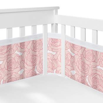 Sweet Jojo Designs Girl BreathableBaby Breathable Mesh Crib Liner Rose Pink