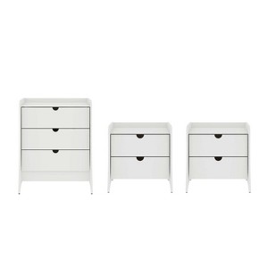 Manhattan Comfort 3pc Coney Dresser and Nightstand Bedroom Set - 1 of 4