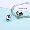 Staffordshire Pit Dog Puppy Charm European Bead Sterling Silver Ginger Lyne Collection - 3 of 4
