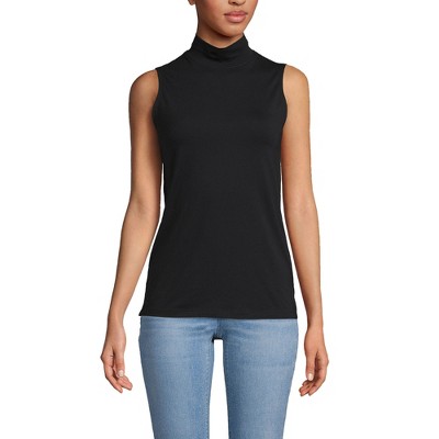 Lands' End Women's Lightweight Jersey Skimming Sleeveless Mock Neck