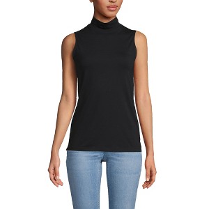 Lands' End Women's Lightweight Jersey Skimming Sleeveless Mock Neck - 1 of 2