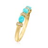 Ross-Simons Turquoise Ring With Diamond Accents in 10kt Yellow Gold Size 7 - 3 of 4
