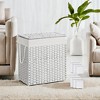 110L Laundry Hamper with Lid Laundry Clothes Hamper with 2 Removable Liner Bags Wicker Double Laundry Basket for Bathroom - 4 of 4