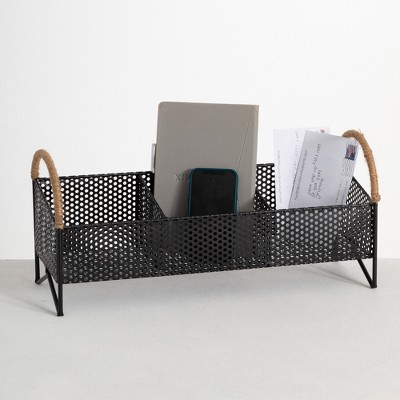 Sullivans Mesh Metal Desk Caddy Organizer 8.25"H Black