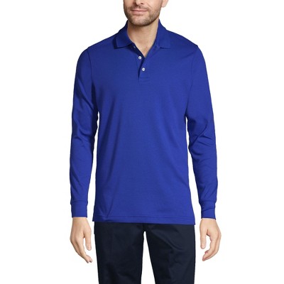 Lands' End School Uniform Men's Long Sleeve Interlock Polo Shirt