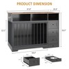 48 Inch Dog Crate Furniture, Indoor Dog Kennel with Hidden Bowl, 3 Drawers and 3 Open Drawers, Decorative Pet Crate for Large Dogs - 2 of 4