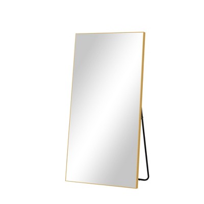 Lirago 71" x 31" Rectangle full body mirror with Gold Scratch Resistant Aluminum Alloy Frame with bracket