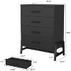 38.6" Tall 4-Drawer Dresser, Freestanding Wood Storage Chest w/ Ample Space for Bedroom, Living Room, Entryway, Black - 3 of 4