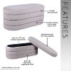TUYOHW Taupe Velvet Ottoman Bench,End of Bed Bench with Storage,265 lb Capacity,40.5" Oval Storage Bench for Living Room,Bedroom,Entryway - 4 of 4