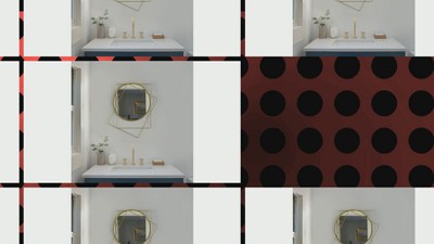 Gold Round Metal Frame Wall Mirror with Glass Balls