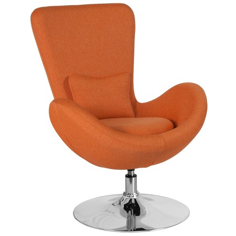 Merrick Lane Soro High Back Egg Style Lounge Chair In Orange