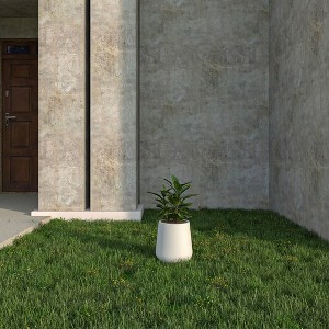 LeisureMod Orchid Fiberstone and Clay Planter Decorative Round Plant Pot with Drainage Holes - 1 of 4
