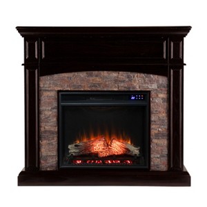 Grantham Faux Stone Corner Electric Media Fireplace - SEI - 1 of 4