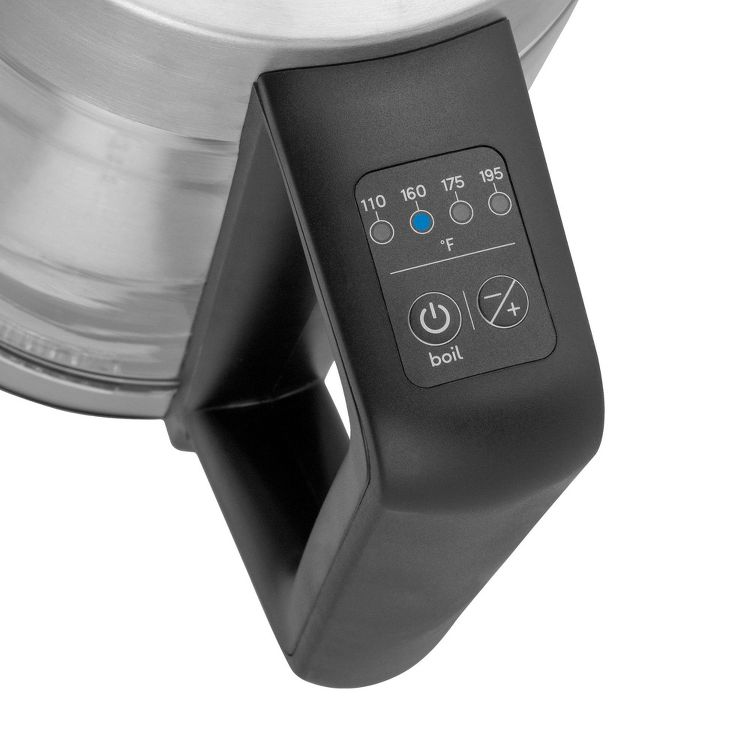 Capresso H2O Glass Select Electric Water Kettle: 68oz Rapid-Boil, LED Indicator, Stainless Steel Lid, 1500W Heater, 5 of 15