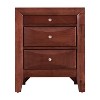 HomeStock Cherry Nightstand 28x23x17 Contemporary Bedside Table with Three Drawers, Warm Stylish Finish for Bedroom Storage Needs - 4 of 4