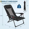 Backpack Folding Chaise Lounge Chair,Folding Beach Chair for Adults Adjustable Back Portable Outdoor Camping - 3 of 4