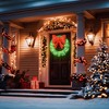 Hooseng Pre-Lit Christmas Lighted Wreath Display Decor, 35" Xmas Wreath with Bow and 90 LED Lights, Holiday Festival Vacation Decoration - 3 of 4