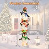 Costway Lighted Penguins Decoration Set of 3 with 156 Warm White Lights Cute Hats & Scarves - 3 of 4