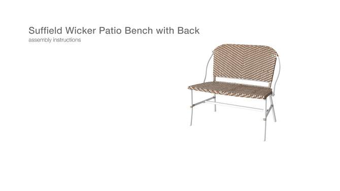 Suffield Wicker Patio Bench with Back - Threshold&#8482;, 2 of 9, play video