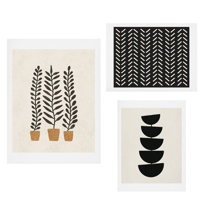 Set of 3 Modern Abstract Gallery Decorative Arts Prints - Deny Designs