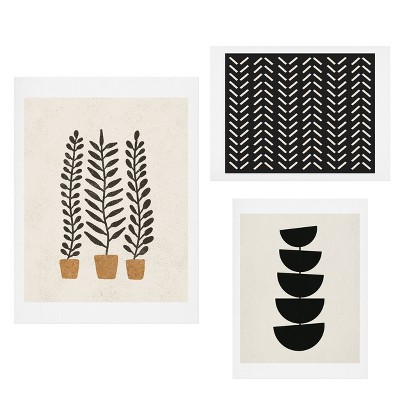 Set of 3 Modern Abstract Gallery Decorative Arts Prints - Deny Designs