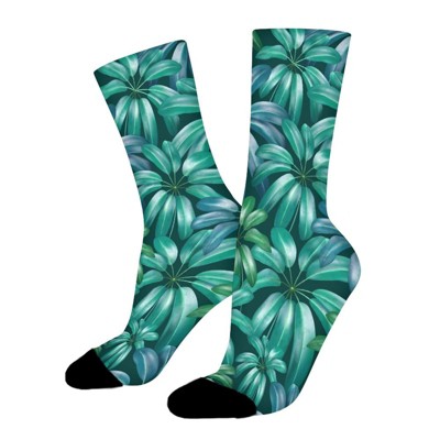 Exotic Flower Field Plant Women Printed Crew Socks Funny Funky Socks Soft Polyester Novelty Gifts for Artists Men