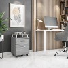 NicBex 2 Drawer Mobile File Cabinet with Metal Handle,Office Cabinet with Glass Top and Casters,Modern Cabinet,Filing Cabinets for Home Office - 2 of 4