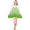 HAPPY BAY Women's Summer Loose Holiday Bathing Suit Cover Ups Vacation Beachwear Oversized Swim Suit for Women 1X-2X Green Tie Dye Design - 4 of 4