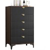 attop Solid Brass Edge Pulls for Cabinets Brushed Gold Leaf Knobs and Pulls for Dresser Drawers (2, Overall Length:2-3/8"(60mm) - 3 of 4
