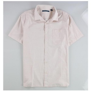 Perry Ellis Mens Dobby Print Button Up Shirt, Pink, Medium - 1 of 2