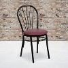 Emma and Oliver 2 Pack Fan Back Metal Chair - Vinyl Seat - 2 of 4